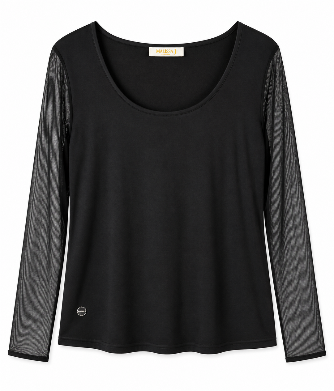 Sheer Long Sleeve Top - Malissa J | Black