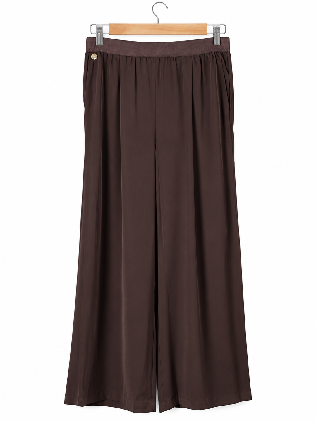 Woven Wide Leg Trouser - Malissa J | Chocolate Brown