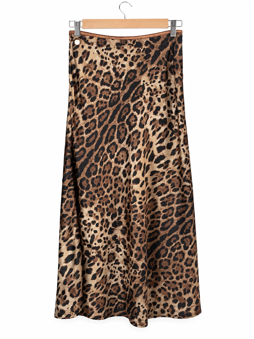 Satin Leopard Print Skirt - Malissa J