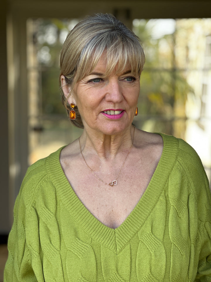 Oval & Square Gem Earrings | Mandarin