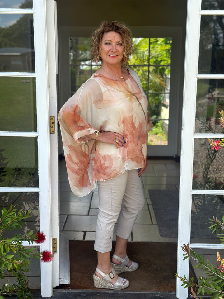 Botanical Mia Silk Blouse | Peach