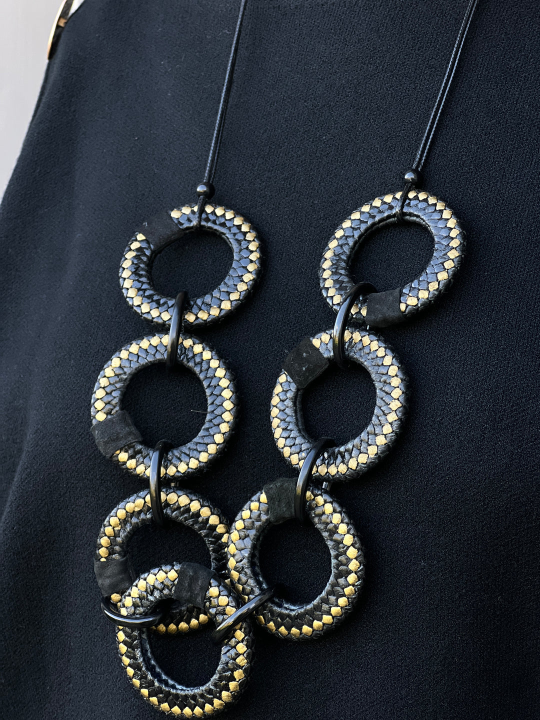 Black Multi Ringlet Necklace