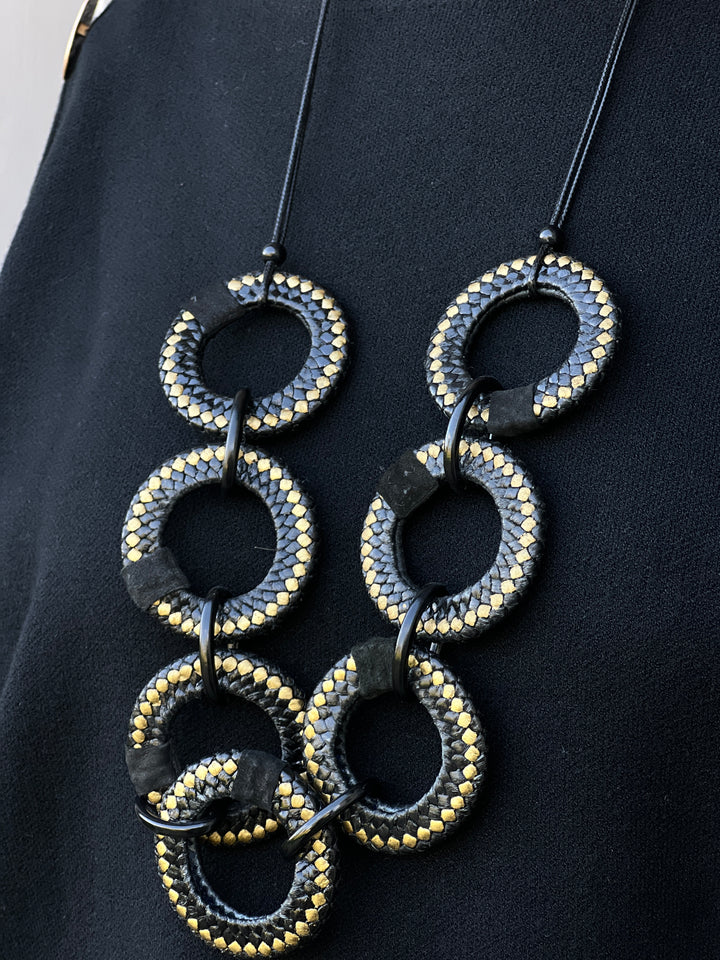 Black Multi Ringlet Necklace