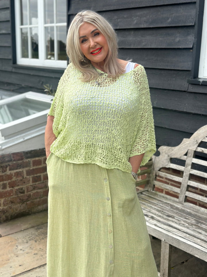 Net Edgy Crochet Top | Lime