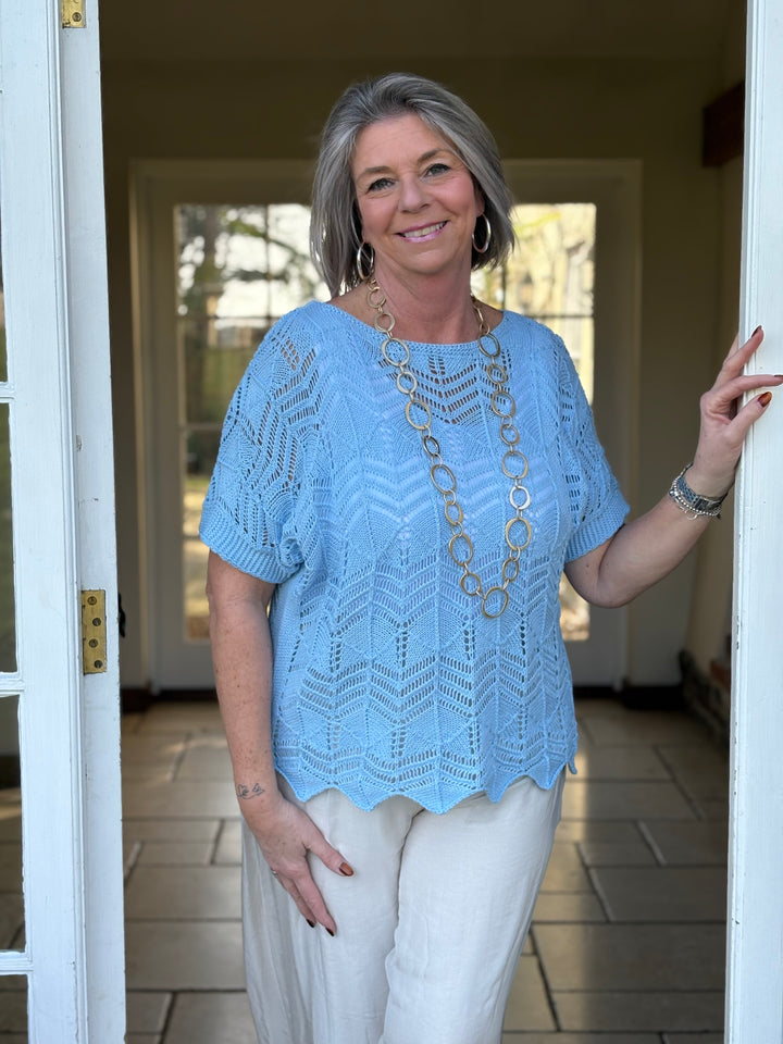 Crochet T-Shirt | Baby Blue
