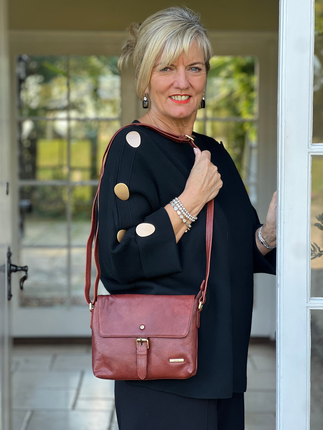 Leather Crossbody Bag - NOVA | Cognac