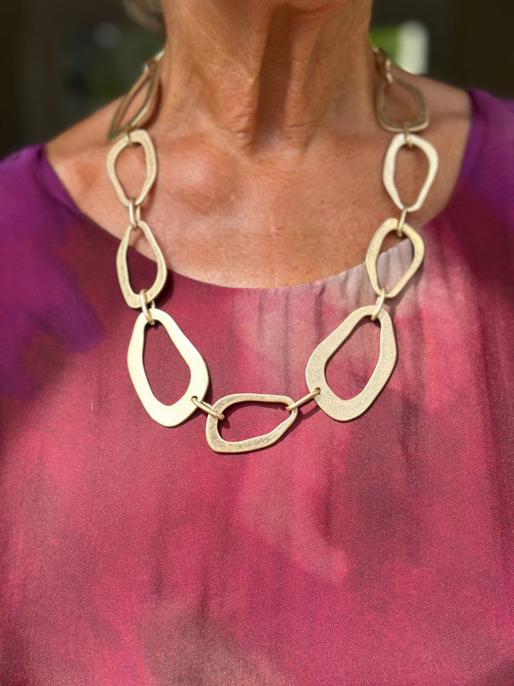 Organic Link Chain Necklace | Gold
