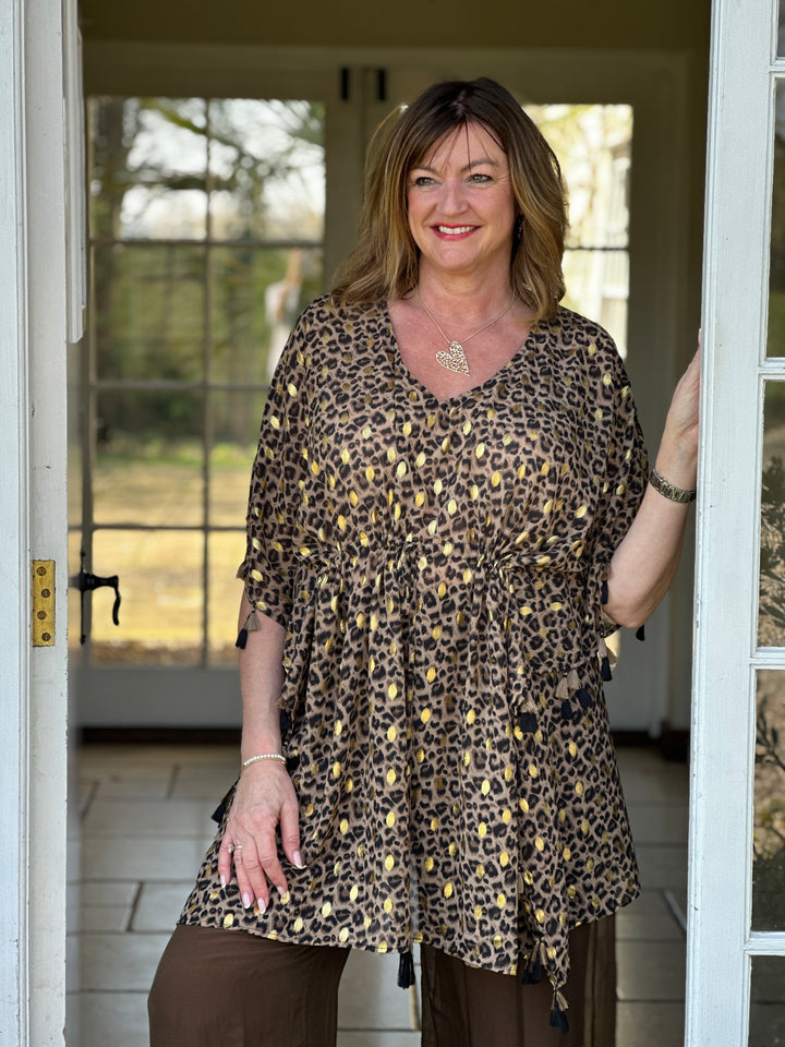 Luxe Print Tassel Kaftan - Malissa J | Leopard