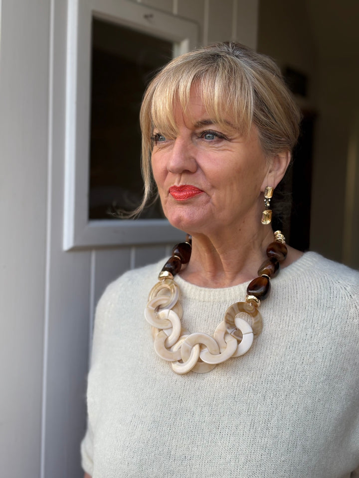 Chunky Chain Link Statement Necklace | Tortoise