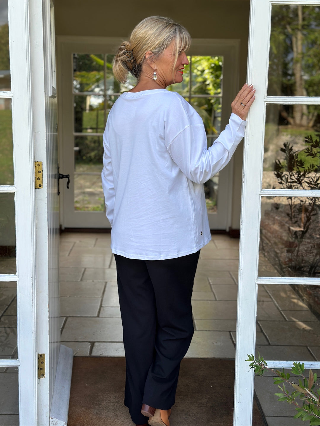 Cotton Shooting Sparkle Star Top - Malissa J | White