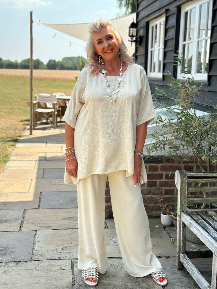 Two-Piece Comfort Co-ord Set | Beige