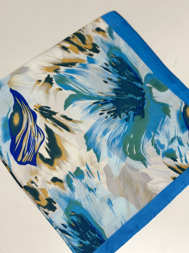 Handbag & Neck Scarf | Blue Floral