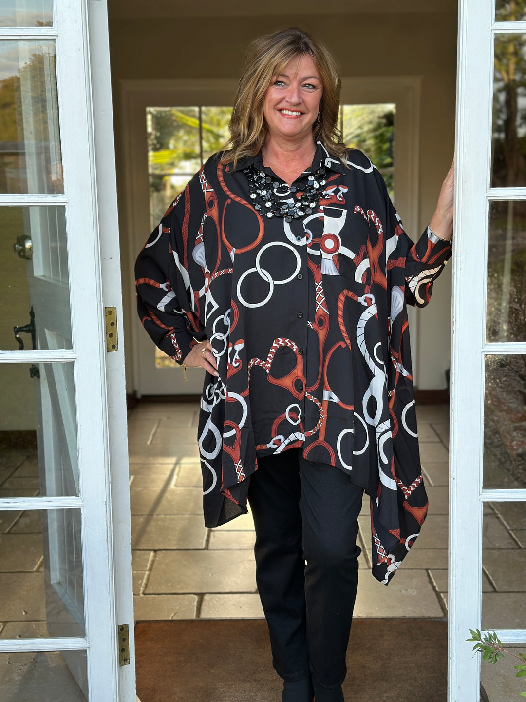 Asymmetric Abstract Shirt - Malissa J | Brown