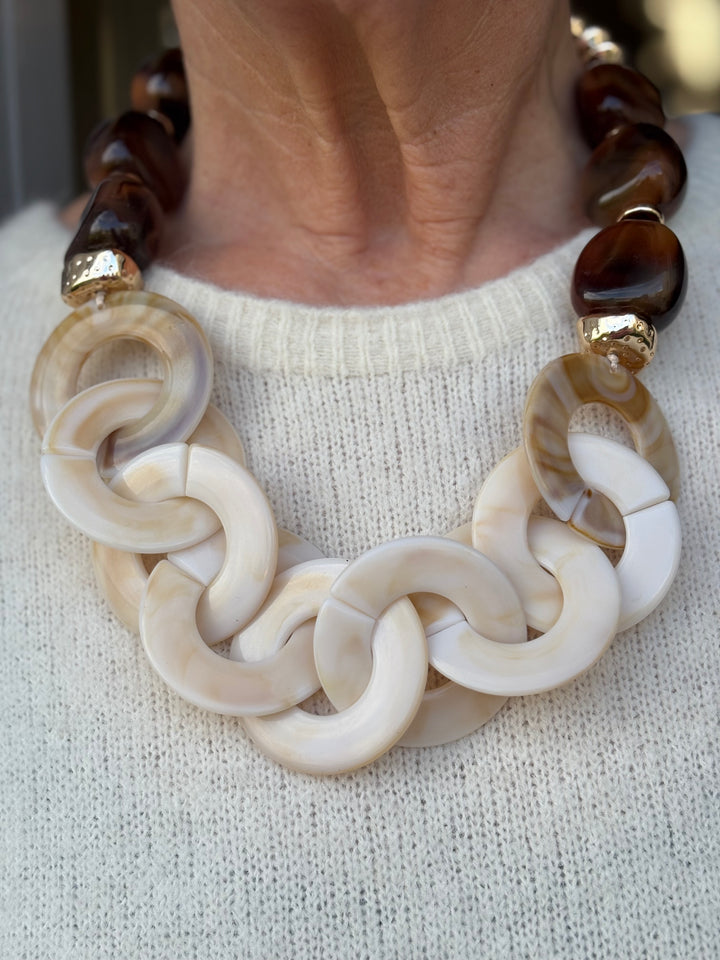 Chunky Chain Link Statement Necklace | Tortoise