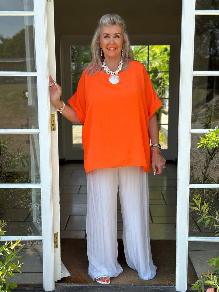 Oversized Staple Top | Orange
