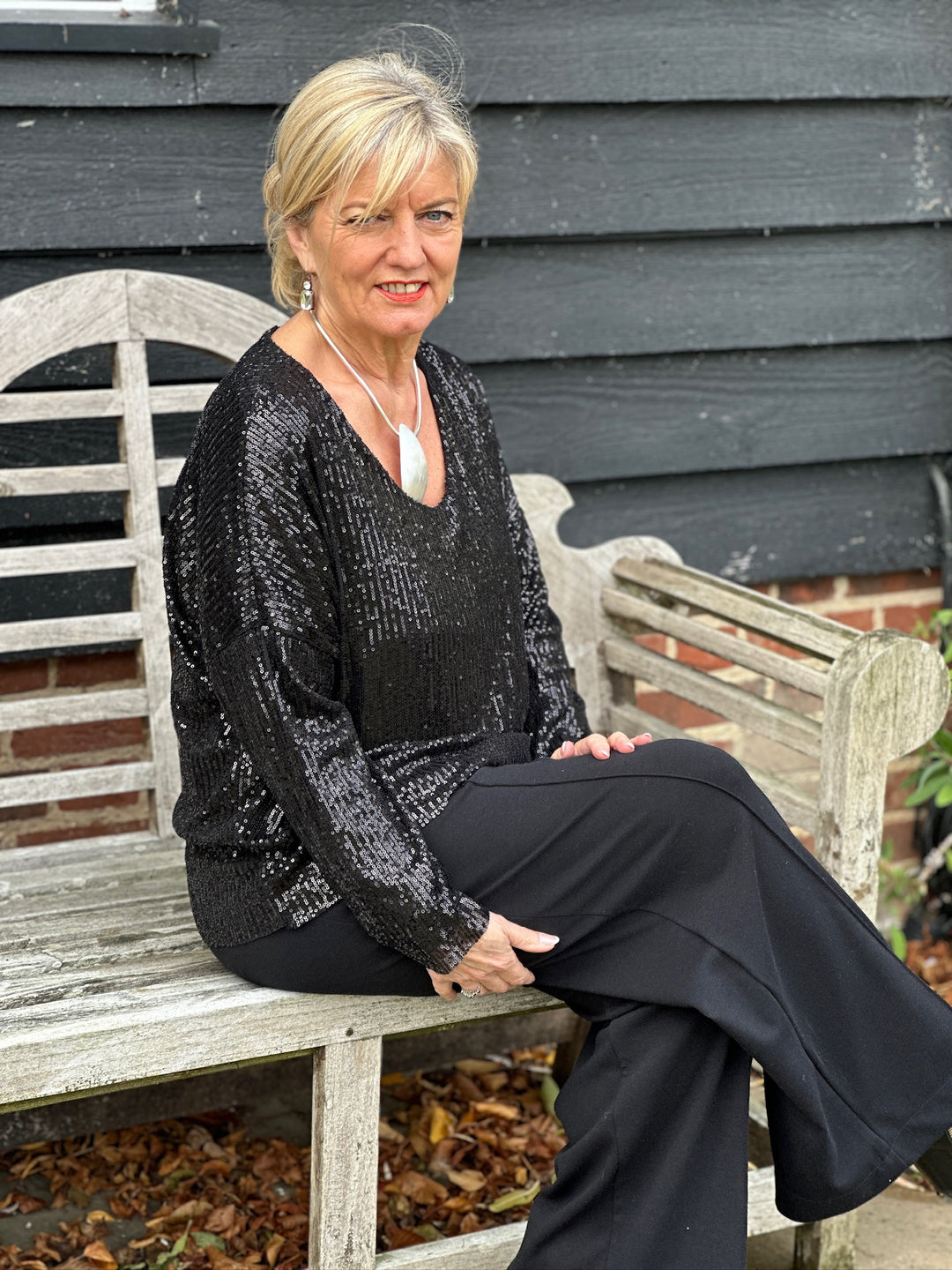 Sequin Sparkle Top | Black