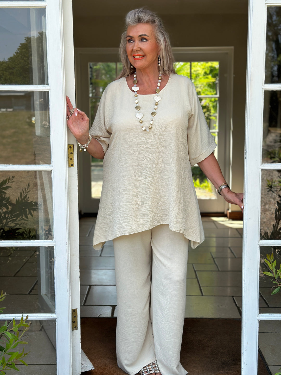 Two-Piece Comfort Co-ord Set | Beige