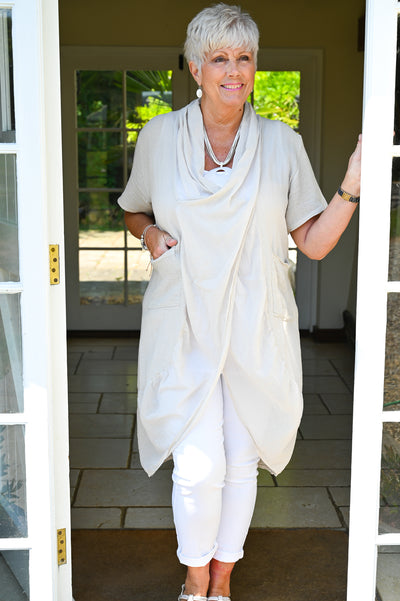 sold out cotton cross over tunic £ 38 . 00