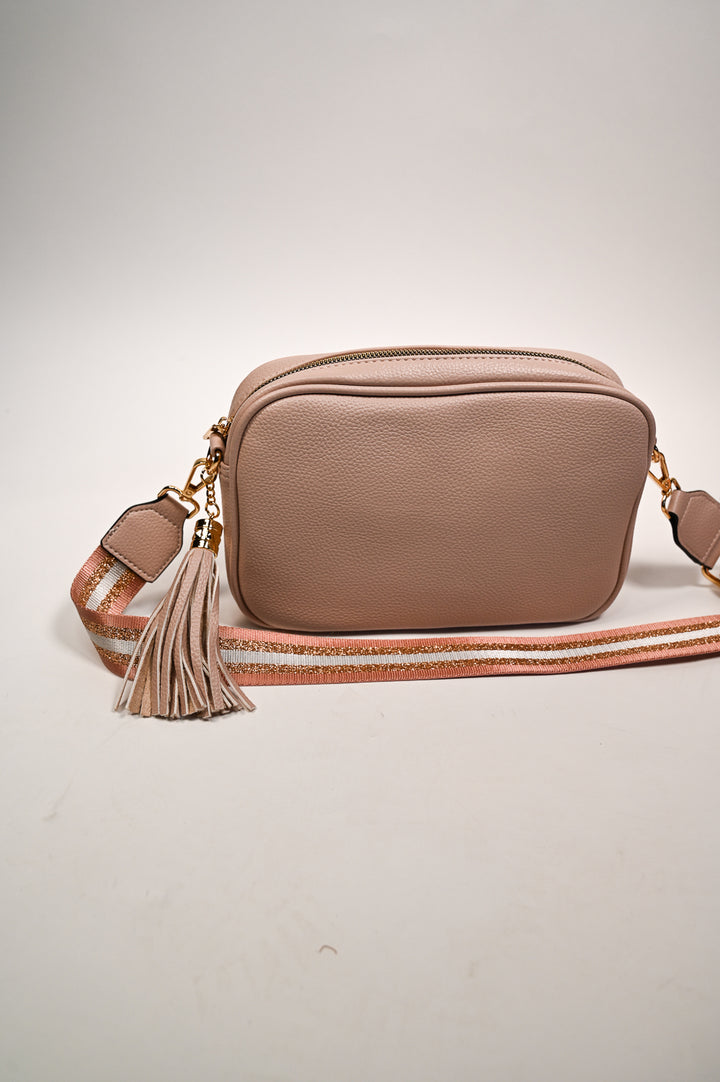 Faux Leather Crossbody Stud Bag | Pink