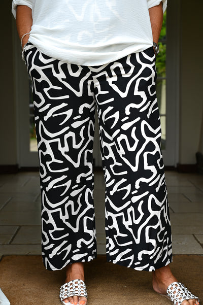 quick shop elasticated abstract pattern trousers £ 39 . 00