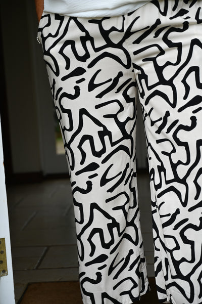 quick shop elasticated abstract pattern trousers £ 39 . 00