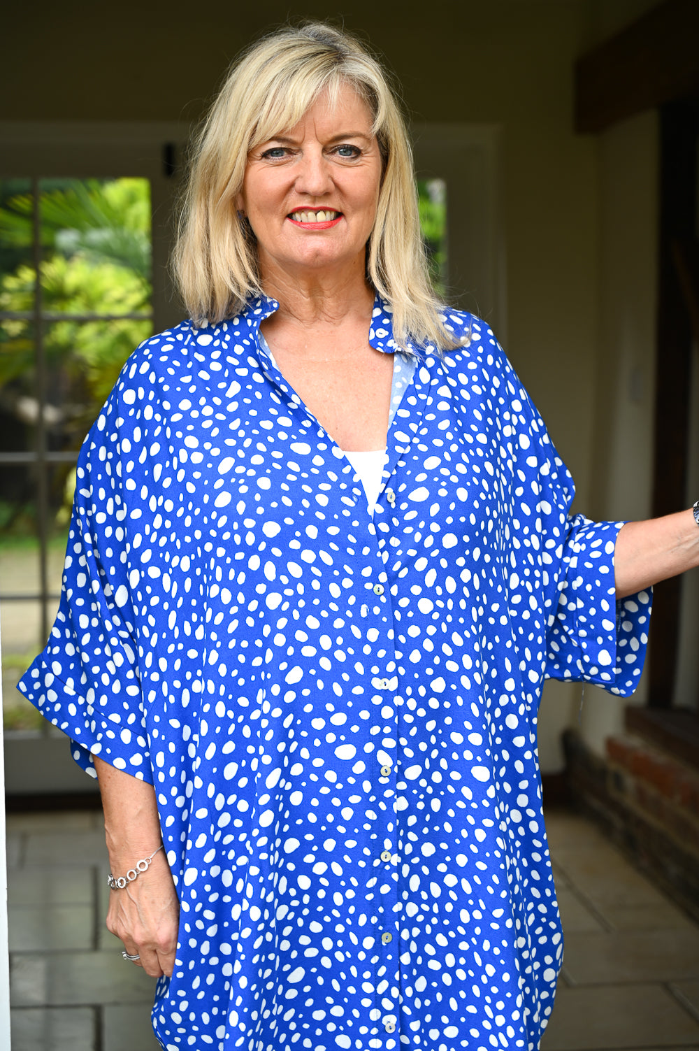 Polka Dot Longline Shirt Dress