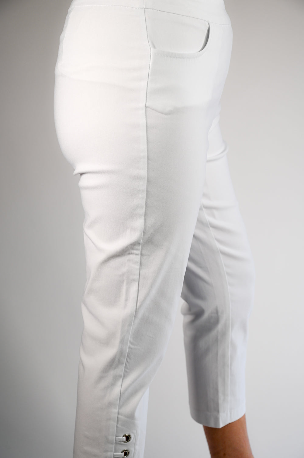 White Figure Sculpting Crop Trouser - PINNS - 408C