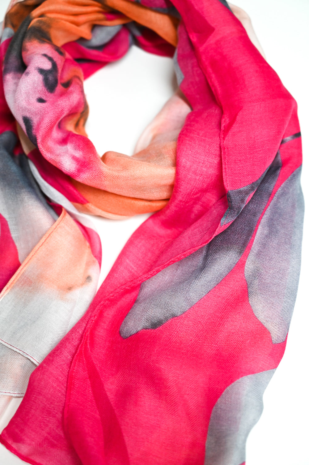 Watercolour Floral Scarf - Fuchsia - Mandy's Heaven 
