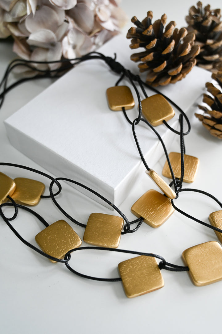 Adjustable Gold Square Necklace