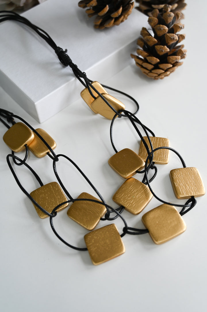 Adjustable Gold Square Necklace