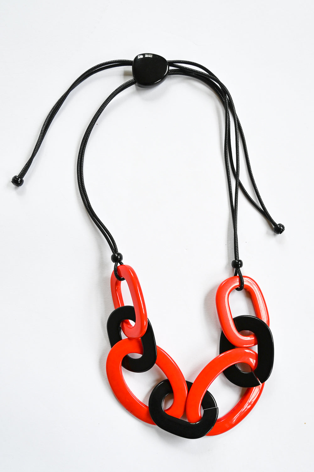 Adjustable Two-Tone Ringlet Necklace - Orange