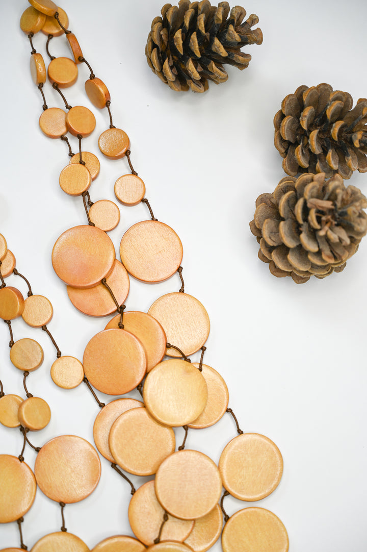 Wooden Circle Layer Necklace
