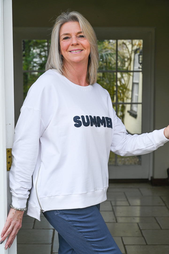 'SUMMER' Sweatshirt | White