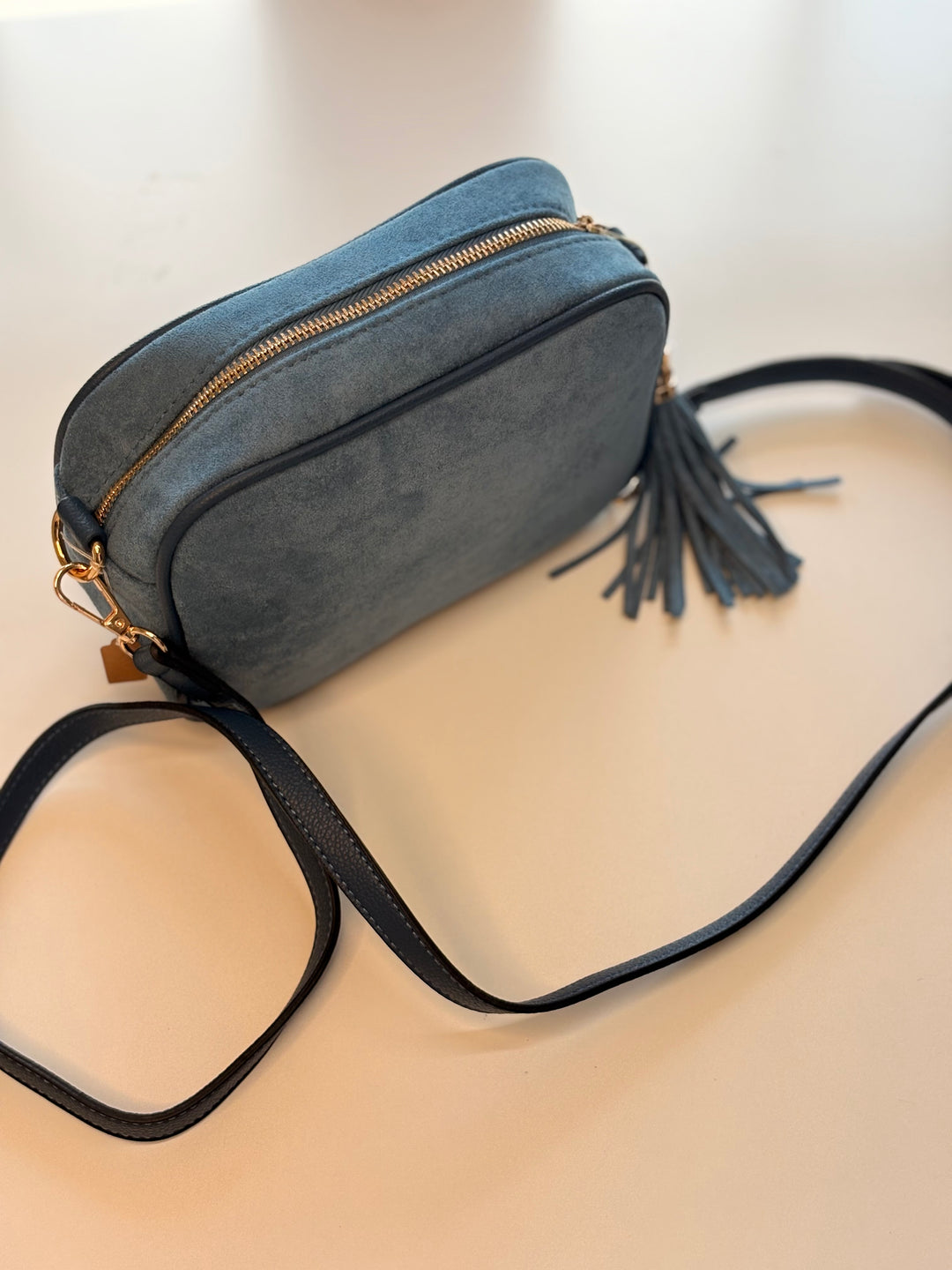 Suede Cross Body Bag | Navy