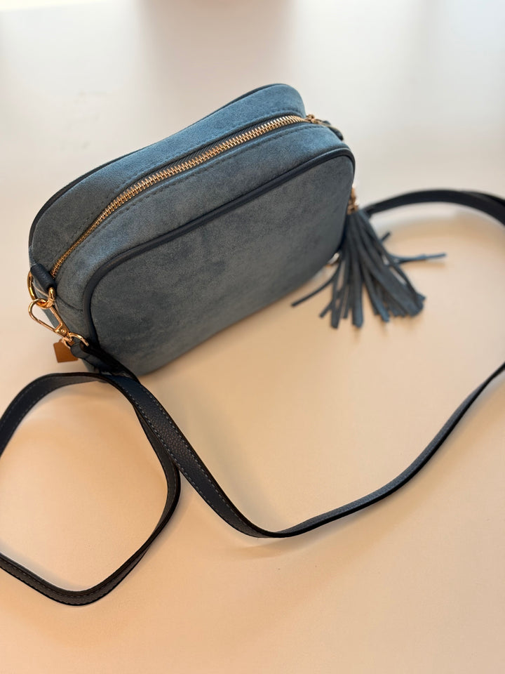 Suede Cross Body Bag | Navy