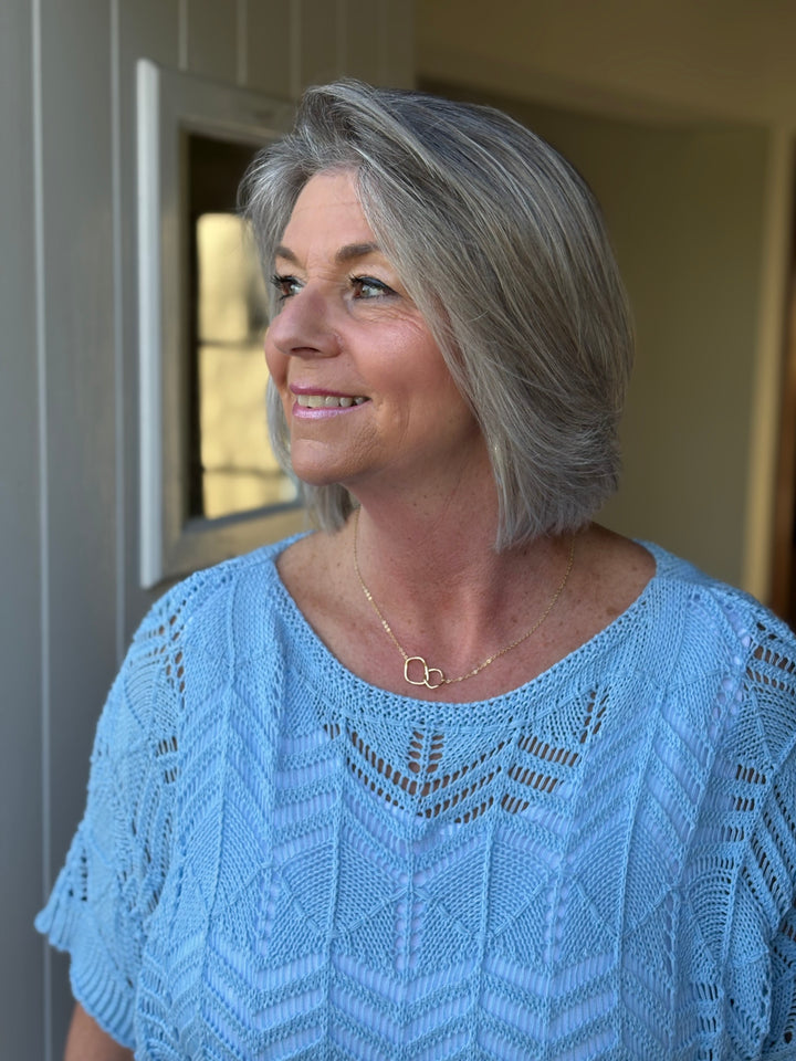 Linked Twin Hoop Necklace | Gold