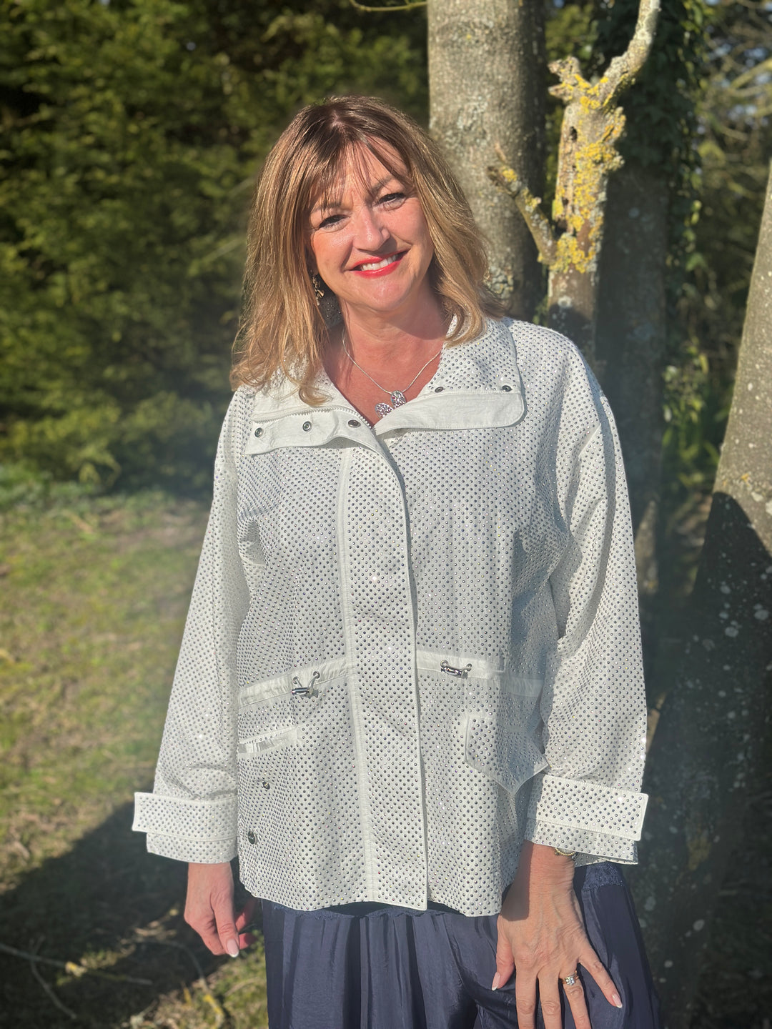 Luxe Studded Statement Jacket - Malissa J | White