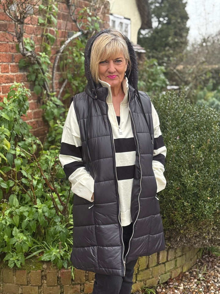 Padded Longline Gilet - Petite | Black