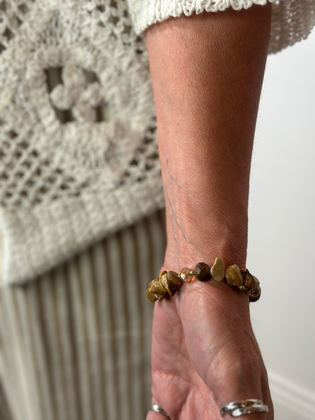 Coloured Stones Bracelet | Brown