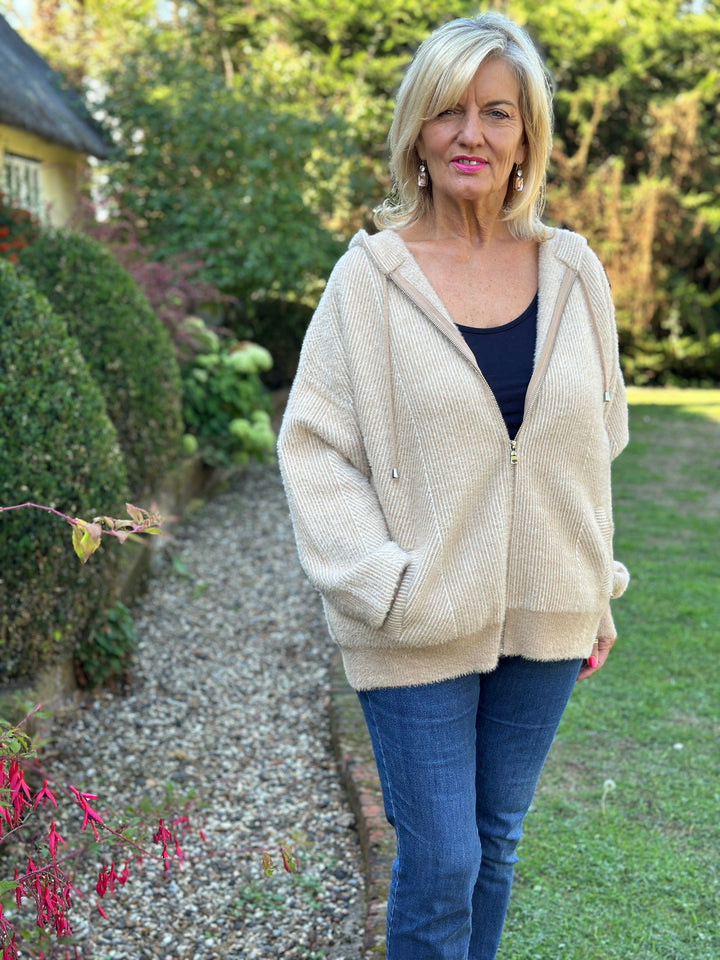 Soft Touch Zip-Through Hoodie | Camel