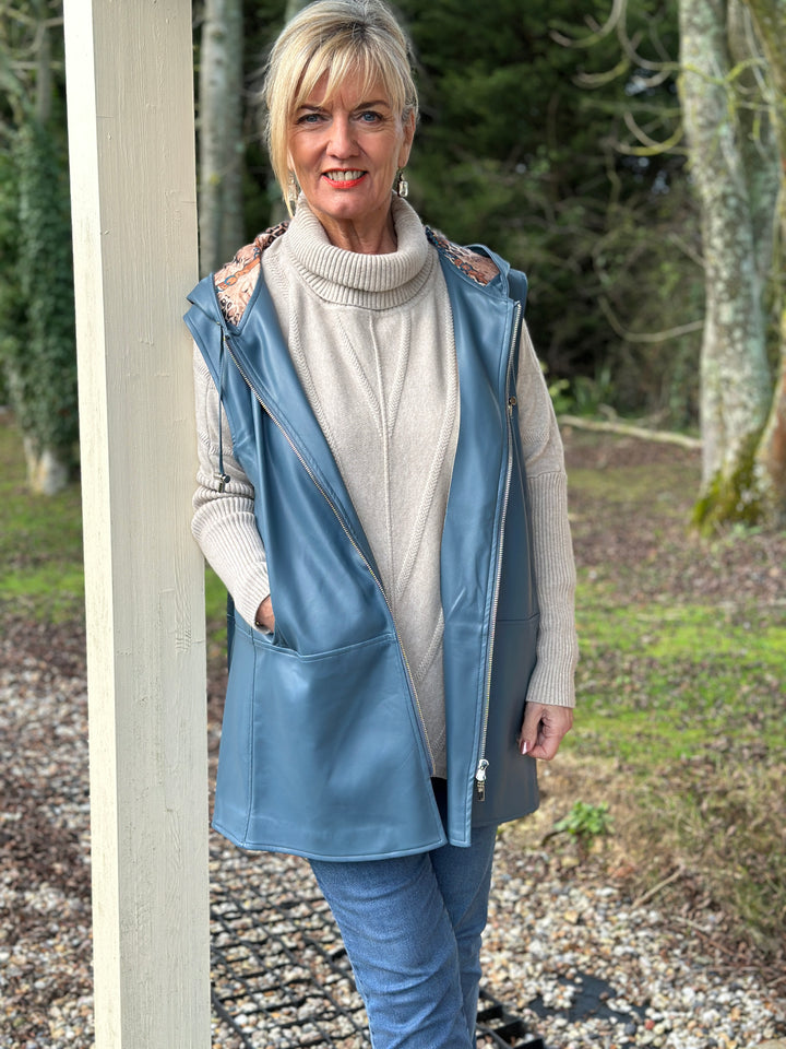 Cable Knit Roll Neck Jumper | Light Taupe