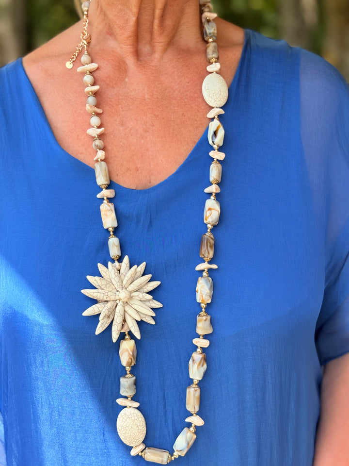 Sunflower Style Long Necklace