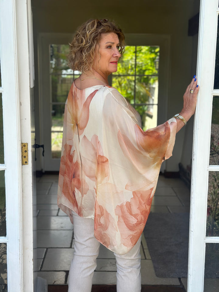 Botanical Mia Silk Blouse | Peach