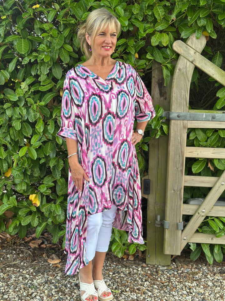 Multi Print Midi Tunic - Malissa J | Pink