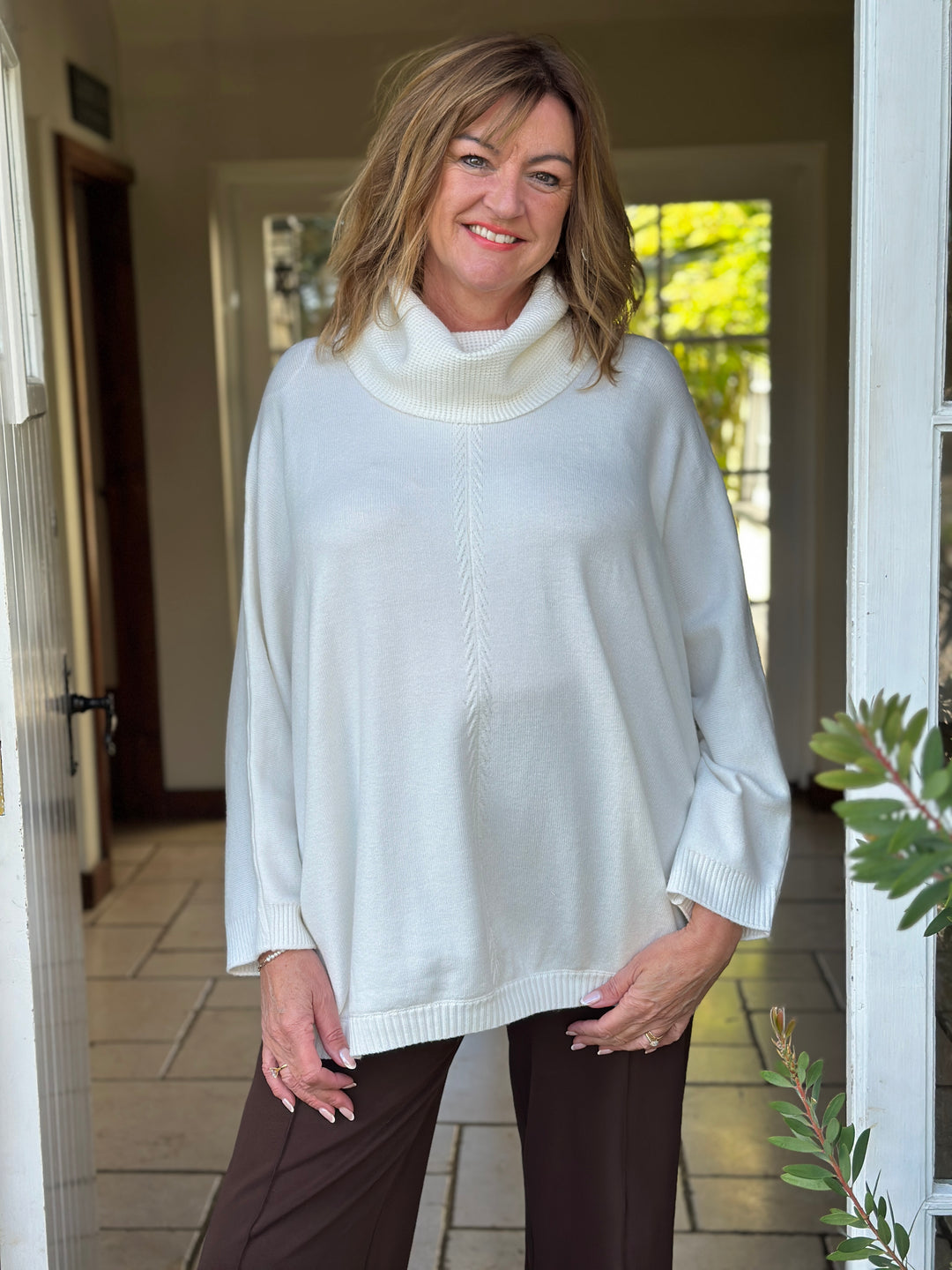 Soft Touch Roll Neck Jumper | Ivory