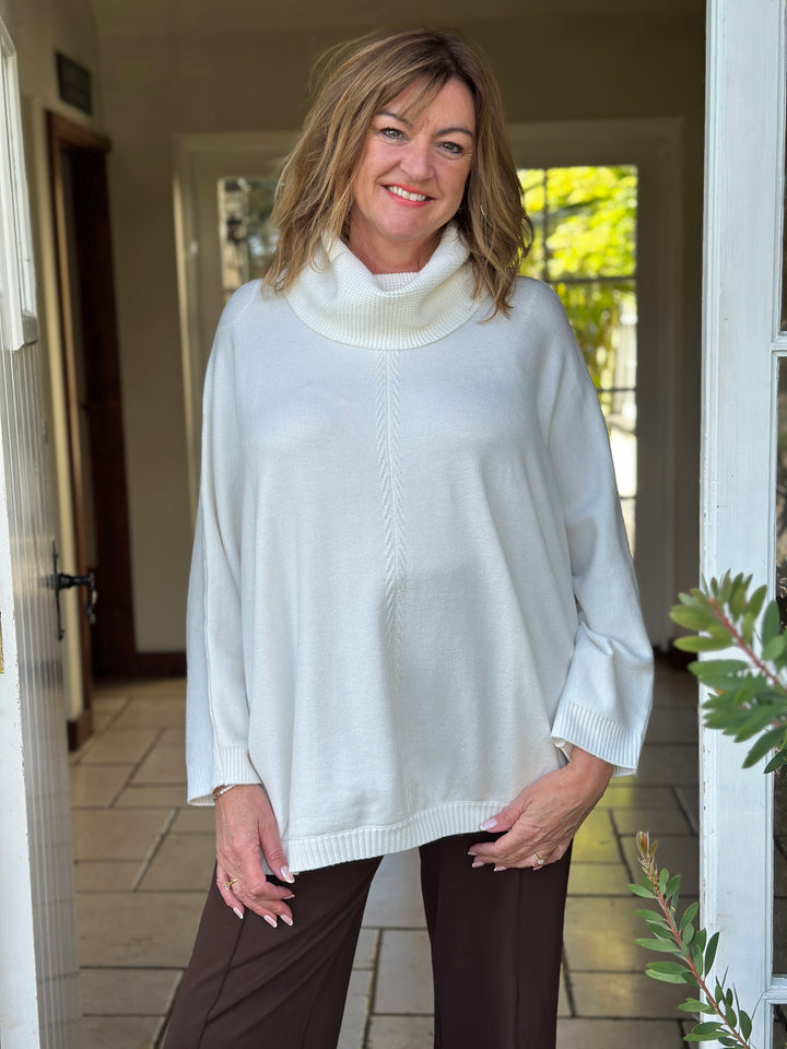 Soft Touch Roll Neck Jumper | Ivory