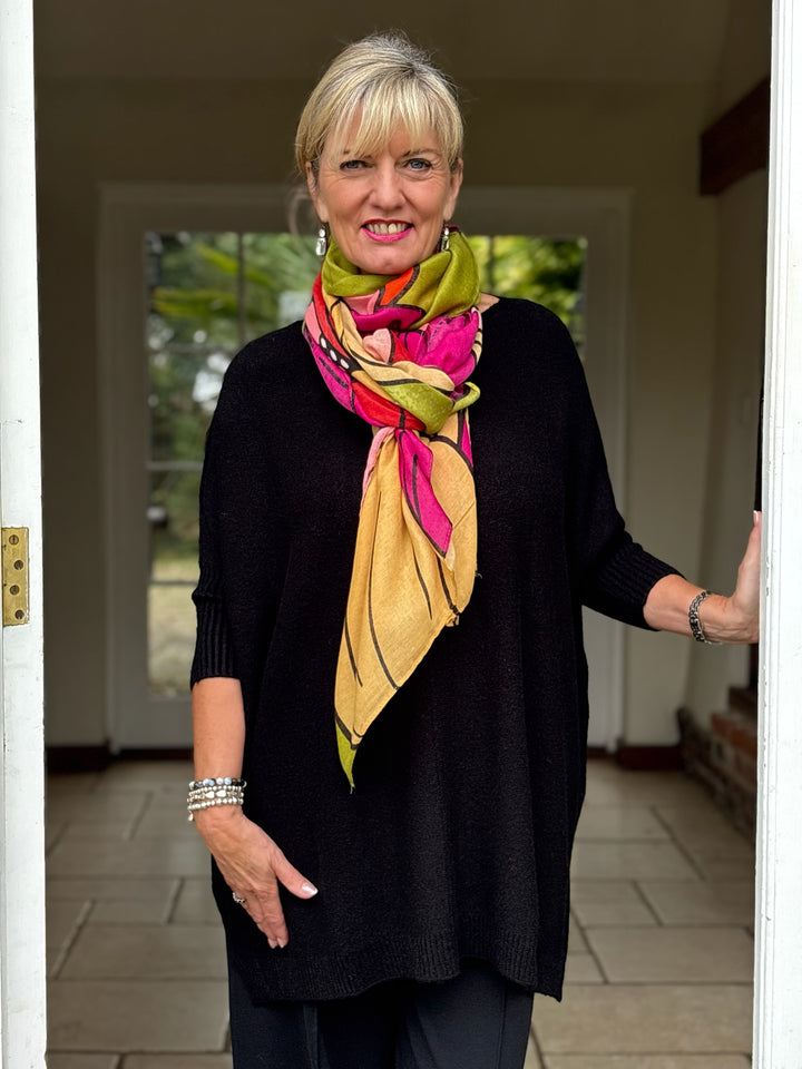 Large Flower Scarf | Lime