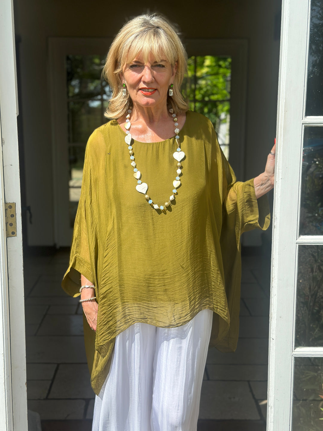 Mia Silk Blouse | Olive