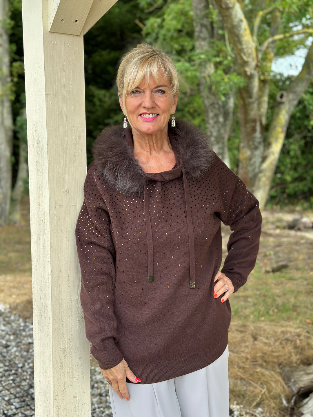 Luxe Hooded Knit - Malissa J | Chocolate Brown