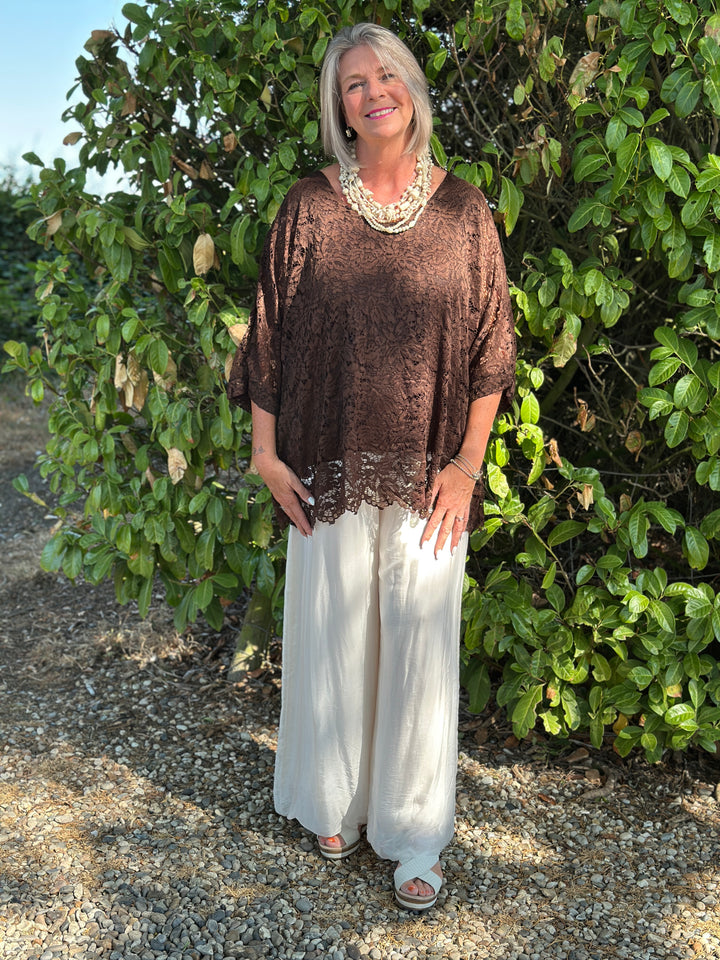 Isabelle Lace Top | Chocolate Brown